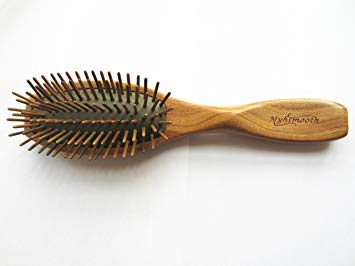 Myhsmooth G2s-am-gs Big Size Professional Handmade Natural Green Sandalwood No Static Hair Brush Air Bag Massage Comb Hair Comb with Handle with Aromatic Scent for Gift