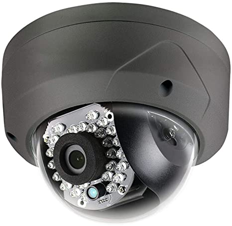 Monoprice IP66 Rated Vandal Proof 2.8mm Fixed Lens IR TVI Dome Camera - Black (HD 1080P, 24 Smart IR LEDs, up to 65ft, 12VDC)