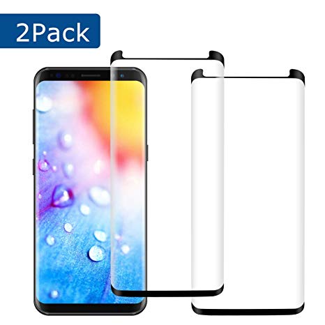 [2Pack] Galaxy S8 Screen Protector, 3D Curved Full Coverage [High Definition] [Easy to Install] [Anti-Bubble] [Anti-Scratch] for Samsung Galaxy S8 Screen Protector