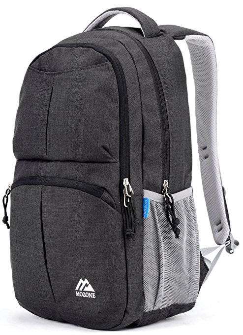 Mozone Large Lightweight Water Resistant College School Laptop Backpack Travel Bag Black