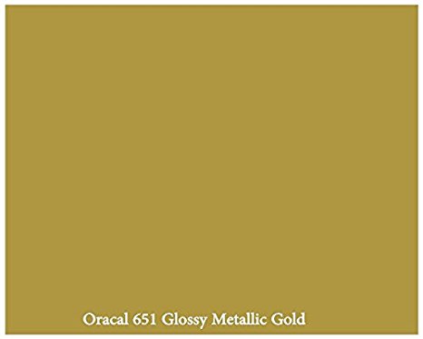 Metallic Gold Glossy 12" x 10 Foot Roll of Oracal 651 Permanent Adhesive-Backed Vinyl for Craft Cutters, Punches and Vinyl Sign Cutters