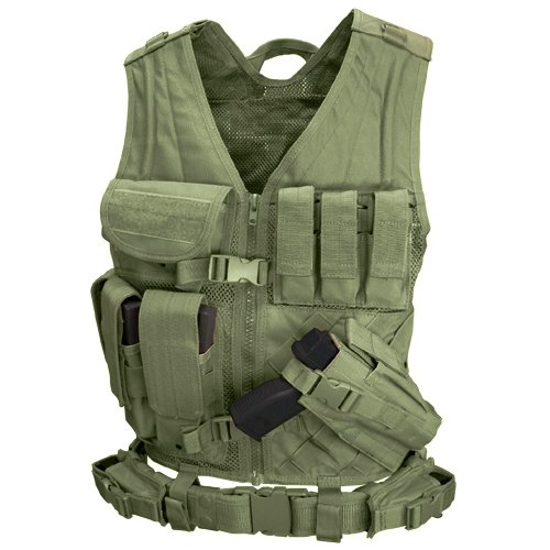 Cross Draw Tactical Vest - Color: OD Green - XLarge / XXLarge