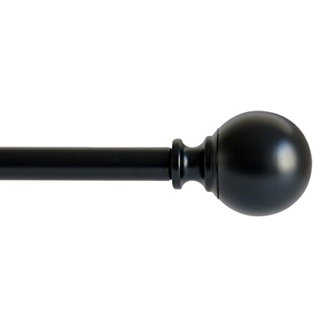 Ivilon Ball Style Window Curtain Rod, 72 to 144 Inch - Black