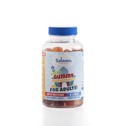 Salaam Nutritionals Halal Gummy Multi-Vitamins for Adults Complete Nutrition Vegetarian