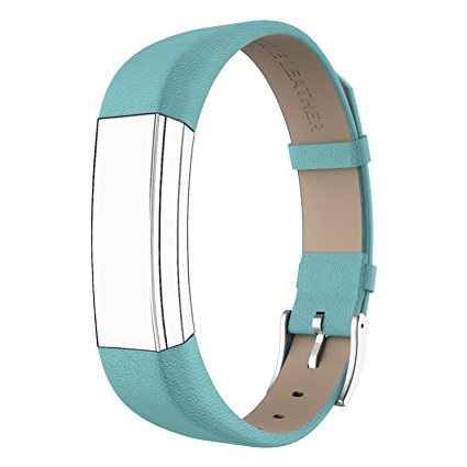 Fitbit Alta HR and Alta Bands Leather, Swees Genuine Leather Band With Buckle Replacement Wristband Small & Large for Fitbit Alta HR and Alta, Silver, Red, Gold, Black, Brown, Pink, Grey