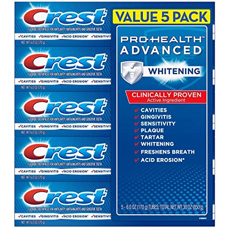 Crest Pro-Health Advanced Whitening Power Toothpaste (6.0 Ounce, 5 Count)