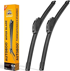 AUTOBOO OEM Quality 13"   13" Premium All-Seasons Durable Stable And Quiet Windshield Wiper Blades 2 Pack (pair for front windshield)
