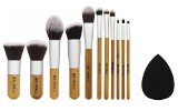 BS-MALLTM Premium Synthetic Bamboo Makeup Brushes Sets Plus 1 Piece Makeup Sponges