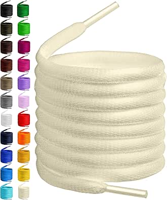 BIRCH's Oval Shoelaces 27 Colors Half Round 1/4" Shoe Laces 4 Different Lengths