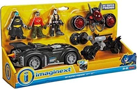 Imaginext Fisher Price - Dc Super Friends - Imaginext - Dc Super Friends Gift Set- Includes Batman, Robin & Bane Mini Figures, 3 Vehicles And Accessories!