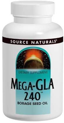 Source Naturals Mega-GLA 300 - 100% Pure, Cold Pressed Borage Seed Oil, Fatty Acid Support - Omega 6 - 120 Softgels