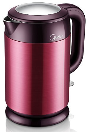 2016 New Arrival: MIDEA 1.7 Liter Automatic Cordless Stainless Steel Water Kettle. Auto Shut OFF, Boil Dry Protection. Double Wall Cool Touch Exterior. Boils Water Fast & Safe