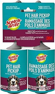 Scotch-Brite Pet Hair Lint Roller Twin Pack, Picks Up Fur On Furniture, and Clothes, 2 Rollers, 100 Sheets Per Roller