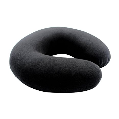 Hippih Soft U-Shape Memory Foam Travel Neck Pillow , Black