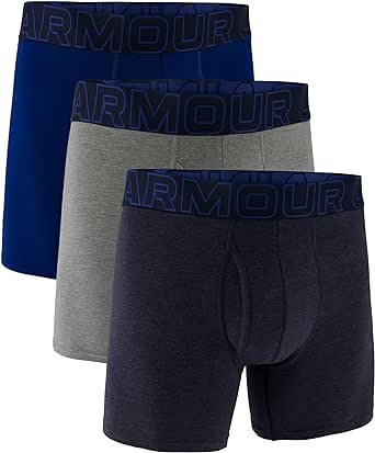 Under Armour Men's 3-Pack Performance Cotton Boxer Brief, 6" Inseam, All-Day Comfort & Ultra-Soft