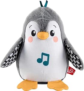 Fisher-Price Baby Tummy Time Toy Flap & Wobble Penguin, Plush with Music & Motion for Sensory Play Newborns Ages 0  Months