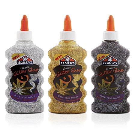 Elmer's Liquid Glitter Glue, Washable, Assorted Colors, 6 Ounces, 3 Count - Great for Making Slime