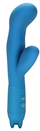 Bombex Big Guy Waterproof Silicone Rabbit Vibrator - 10 Function G-spot Vibe - Powerful and Quite Vibration,Blue