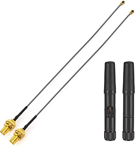 Eightwood Mini PCIe Card Antenna Small 2.4GHz 5GHz WiFi Antenna RP-SMA Male with U.FL IPX to RP-SMA Female Cable 6in (4-Pack) for Mini PCI-E Network Card