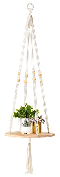 Mkono Macrame Shelf Hanging Planter Plant Hanger Boho Home Decor 45 inches