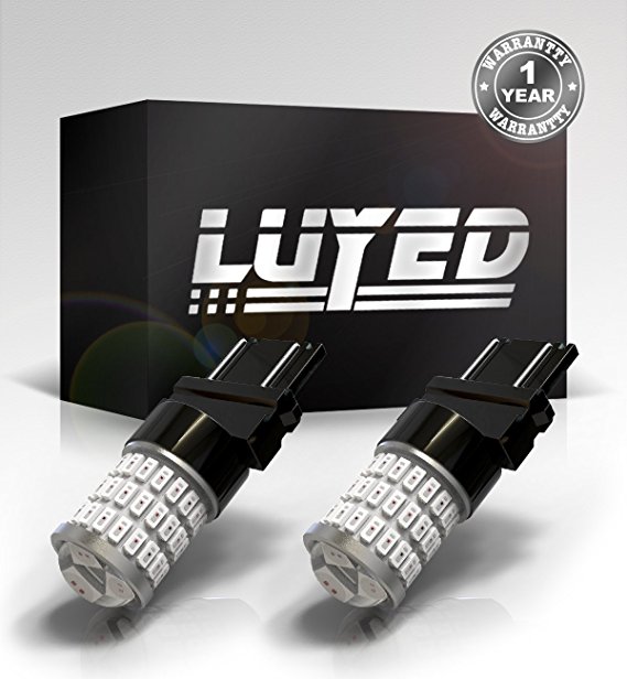 LUYED 2 x Super Bright 9-30v 3156 3157 3057 4157 LED Bulbs Used for Brake Lights,Tail Lights,Red