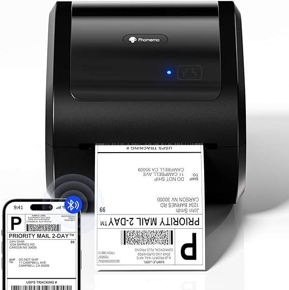 Phomemo D520BT Thermal Printer, Bluetooth Label Printer 4x6, Shipping Label Printer Compatible with Android,IOS And PC, Widely Used for Royal Mail,Hermes,Etsy,Shopify,eBay,Amazon,FedEx,UPS etc.