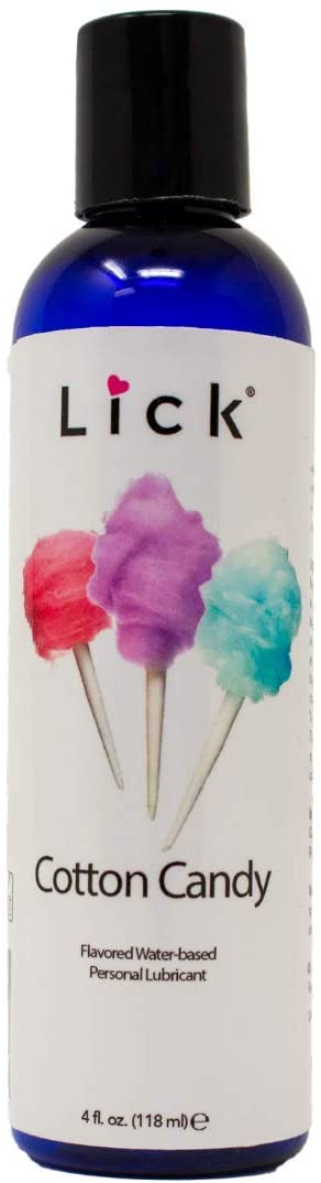 Lick Cotton Candy Flavored Lick Water-Based for Sex, 4 oz - Edible Lubricant for Sex with All Natural Organic Ingredients - Safe Use with Condoms and Toys