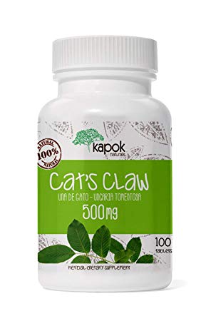 Kapok Naturals Uña de Gato. 500mg Natural Cat's Claw Bark, 100x500mg Uncaria Tomentosa for Joint Inflammation, Arthritis Relief, Digestive Support & Joint Pain Relief. Cat's Claw Capsules