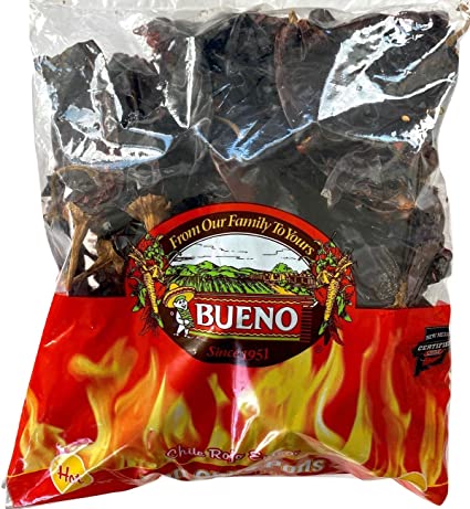 BUENO Hot Red Chile Pods - New Mexico Dried Red Chile Peppers - 10 Ounce Bag