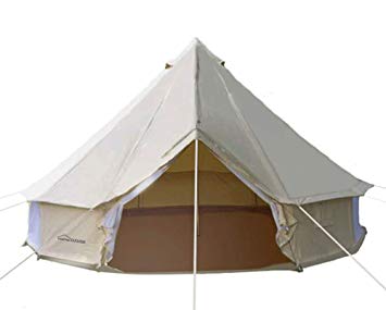 DANCHEL 4-Season Family Cotton Bell Tents (10ft 13.1ft 16.4ft 19.7ft Dia. Size Options)
