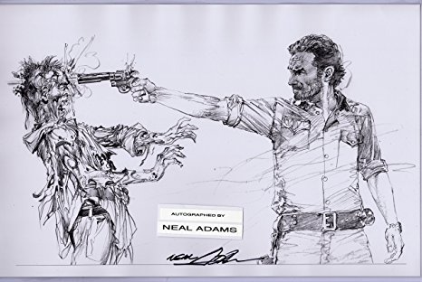 Neal Adams The Walking Dead Rick and Zombie Autographed with COA 11" X 17" Print