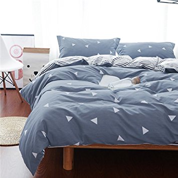 Uozzi Bedding 3 Piece Duvet Cover Set King, Reversible Printing with Brushed Microfiber, Lightweight Soft, Comfortable , Durable (Gray, King)