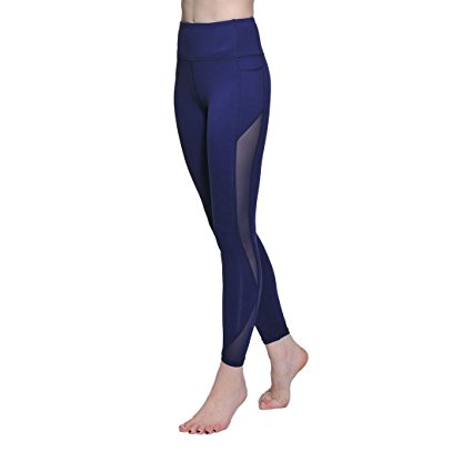 ONGASOFT Yoga Pants for Women Fitness Mesh Workout Leggings Winter Yoga Capris