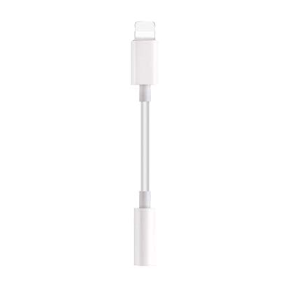 LYZZO 3.5mm Headphone Jack Adapter, Connector for iPhone Xs/Xs Max/XR/ 8/8 Plus/X (10) / 7/7 Plus, iPad and More, Music Control & Calling Function Supported（White）