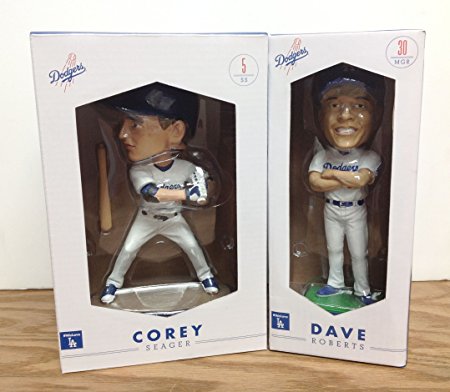 Corey Seager and Manager Dave Roberts Los Angeles Dodgers 2016 STADIUM PROMO Bobblehead SGA