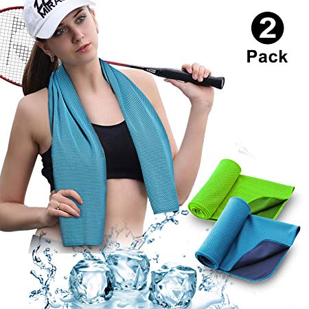 IDEATECH Instant Cooling Towels, 40"x12" Chilly Towels -UPF 50  Cooling Ice Towels for Sports, Workout, Fitness, Gym, Yoga, Pilates, Travel, Camping