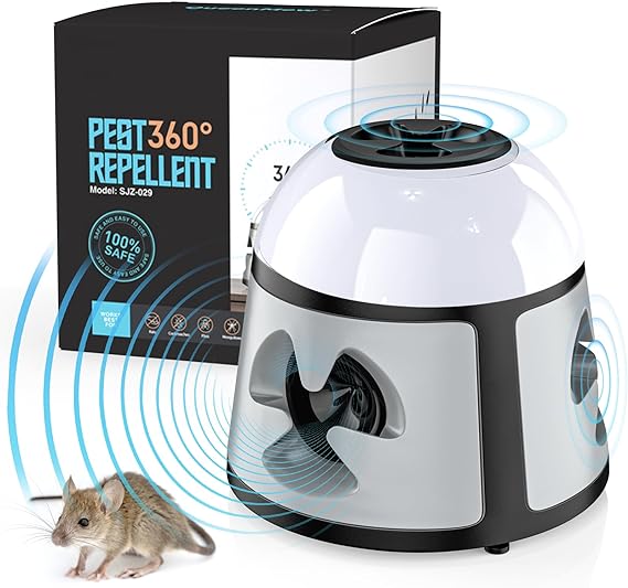 Rodent Repellent Indoor Ultrasonic Rat Repeller Outdoor Plug-in Animal Squirrel Repellent Cat Pest Repeller Rat Deterrent Get Rid of Mice with LED Flashlight Predator Sounds Mice Repellent for House