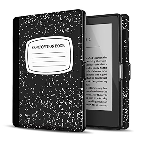 TNP Case for Kindle Paperwhite - Slim & Light Smart Cover Case with Auto Sleep & Wake for All-New Amazon Kindle Paperwhite Fits All 2012, 2013, 2015 and 2016 Versions (Composition Book Black)