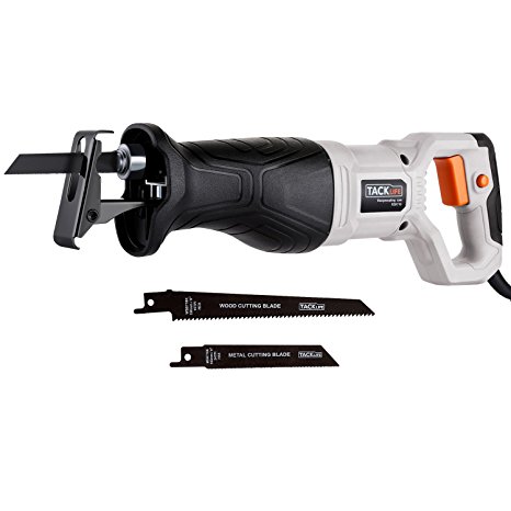 Tacklife RSK710 6-Amp Variable Speed Reciprocating Saw 2800RPM with Extra 2 Reciprocating Saw Blades(1 Blade Wood 10T and 1 Blade Metal 24T) Tool-free Blade Change