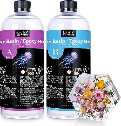 LET'S RESIN 1/2 Gallon Casting Epoxy Resin,Bubble Free & Crystal Clear Epoxy Resin Kit,2 Part Resin and Hardener for Jewelry Making,Crafts,Tumbler,Art