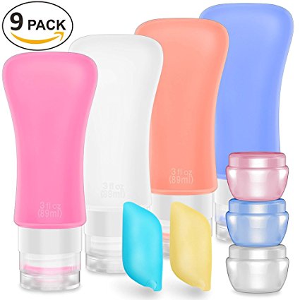 Portable Travel Bottles TSA Approved Containers,Leak proof Silicone Travel Shampoo And Conditioner Bottles,Perfect for Business or Personal Travel, Fun Outdoors, and Much More.
