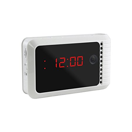 Pyle PIPCAM24 HD 720P Covert Wireless IP Security Surveillance Camera Clock with Internal Battery, SD Card Slot, 2 Way Audio and Night Vision LEDs - P2P Remote Monitoring for your Home on a Desktop or the Apple Android Mobile App