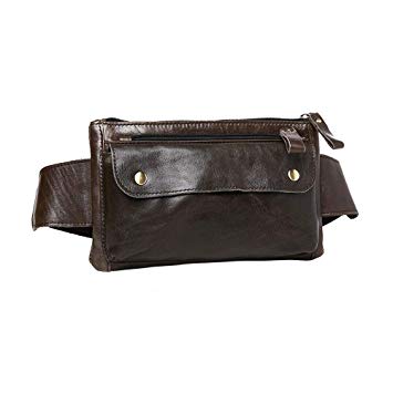 Petzilla Genuine Leather Waist Bag Fanny Pack (Dark Brown)