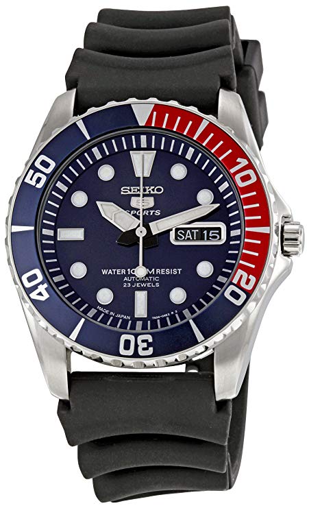 Seiko Men's SNZF15J2 Series 5 Rubber Strap Watch