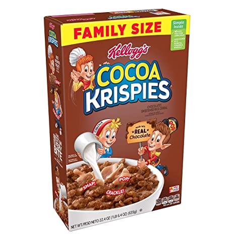 Kellogg’s Cocoa Krispies, Breakfast Cereal, Made with Real Chocolate, 22.4 Oz Box