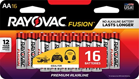 RAYOVAC AA 16-Pack FUSION Advanced Alkaline Batteries, 815-16LTFUSJ