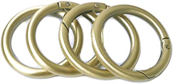 Bobeey 8pcs Brushed Brass Spring O Ring,Round Carabiner Snap Clip Trigger Spring Keyring Buckle,O Ring for Bags,Purses BBC3 (1.5''(3.8cm), Brushed Brass)