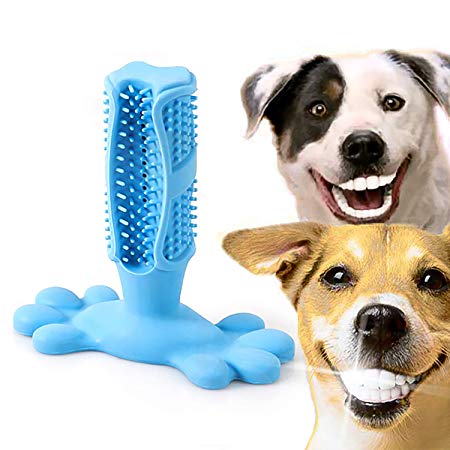 PETSMAZING Dog Toothbrush Stick Dog Chew Tooth Cleaner Puppy Dental Care Brushing Stick Rubber Bite Resistant Chew Toys for Dogs Pet Oral Care