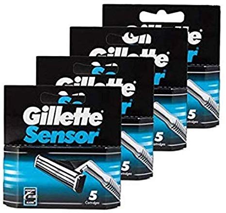 Gillette Sensor Cartridges, 5-Count (Pack of 4, 20 total cartridges)