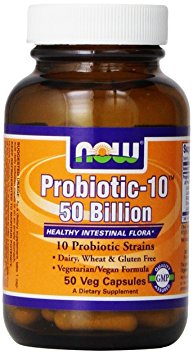 NOW Foods Probiotic-10, 50 Billion, 50 Vcaps , Pack of 3